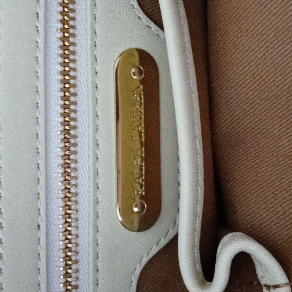 🐎RARE Ralph Lauren🐎 - Ecru Woven Leather Shoulder Bag - Picture 15 of 16